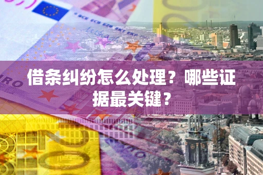 北京借条纠纷怎么处理？哪些证据最关键？